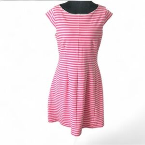 LILLY PULITZER Striped Pink Cap-Sleeve Fit & Flare Dress